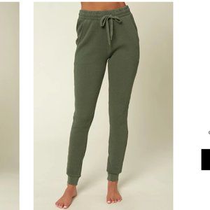 O'Neill Kadence Pants NWOT - Joggers Waffle Thermal - Laurel Green - Small